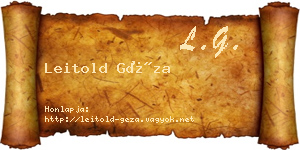 Leitold Géza névjegykártya